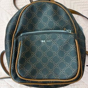 Nine West Brown & Black Monogram Mini Backpack